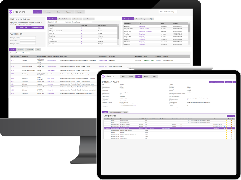Employee Relations Case Management software, ER Tracker from Allocate